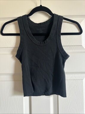 Brandy Melville Black Ribbed Tank - Scoop Neck
